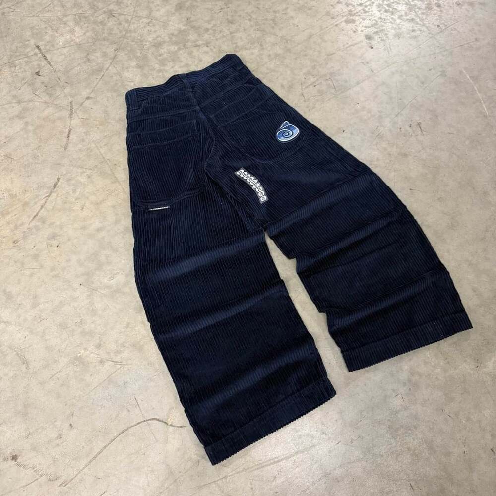 JNCO Twin Cannon Navy Corduroy Baggy Wide Leg Pants 28x32